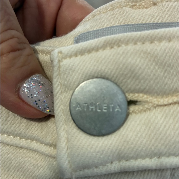 Athleta Sculptek Flex High Rise Straight Leg Ankle Jean Bone Cream Size 2 - Picture 4 of 12